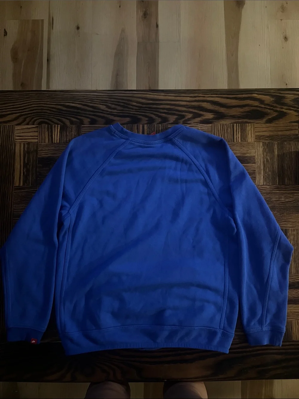 Nike Big kid boys Royal Blue Crewneck Sweatshirt with Reflective Nike Air Logo
